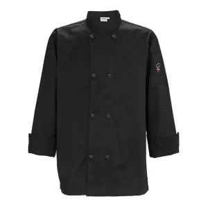 Winco UNF-6KXXL Tapered Chef Men's Jacket, Black, 2XL