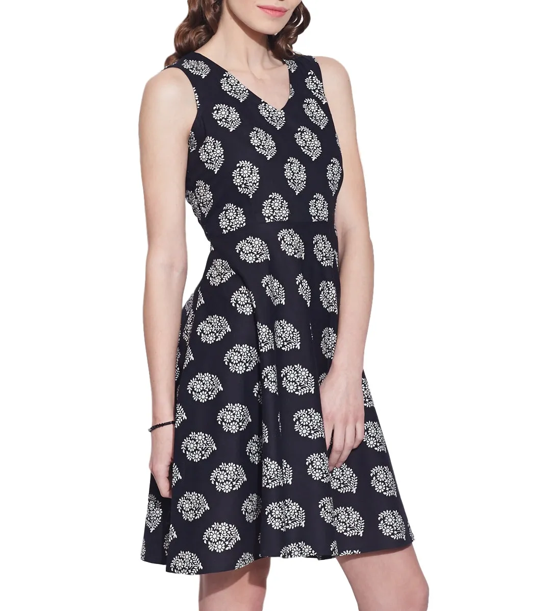 Women Apparels Cotton Printed Dress,Machine Washable,W-CPD44-1609, Size-44 Inch