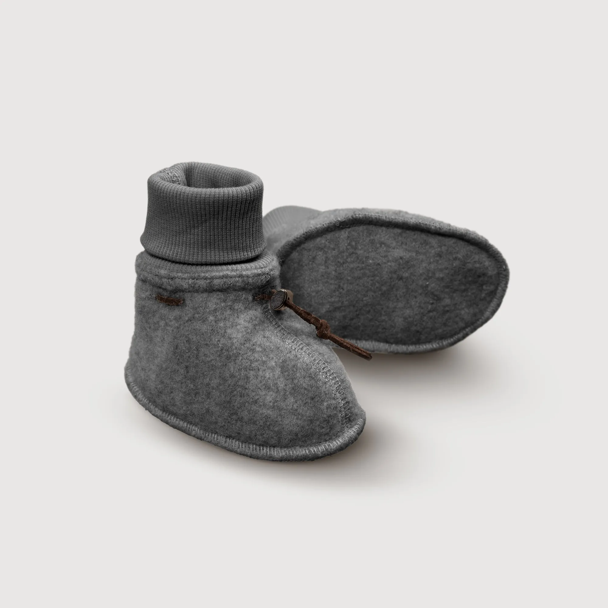 Wool Baby Booties - Storm