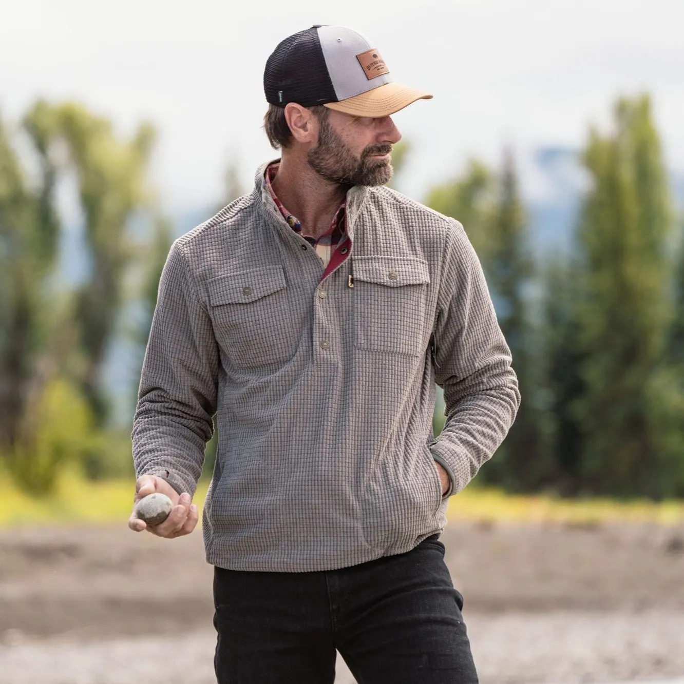 Yosemite Waffle Fleece Pullover | Slate Gray